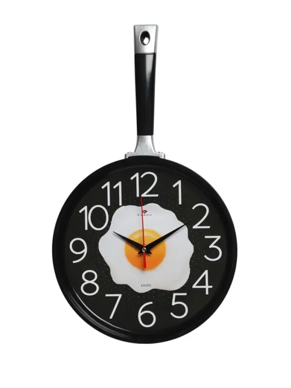 Часы настенные интерьерные &laquo;Сковорода&raquo;, для кухни, бесшумные, плавный ход, 25&times;43 см, чёрные, от батарейки 1&times;АА