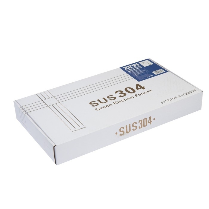 Смеситель для кухни ZEIN ZS-1, Смеситель для кухни ZEIN ZS-1, "микрофон", картридж 35 мм, нержавеющая сталь, сатин