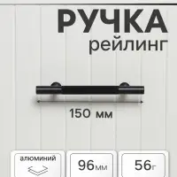 Ручка-рейлинг CAPPIO PIMPLY, d=12 мм, м/о 96 мм, цвет чёрный