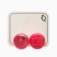 Серьги пластик "Монпансье" круг 1,5см, цвет малиновый