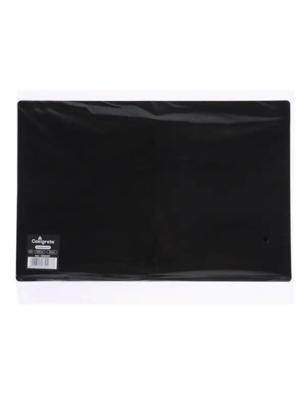 Папка с 20 вкладышами А5, 500 мкм, Calligrata, текстура &laquo;песок&raquo;, черная