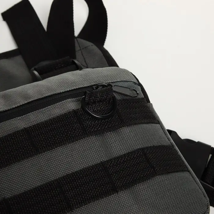 Сумка нагрудная на молнии, наружный карман, 21&times;3.5&times;16 см, серая