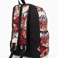 Рюкзак школьный, на молнии, три наружных кармана, с принтом, 30&times;13&times;42 см, разноцветный