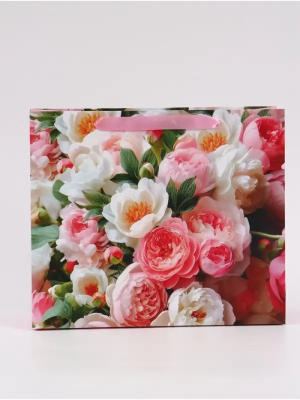 Пакет подарочный &laquo;Цветы&raquo;, 30&times;25.5&times;9 см