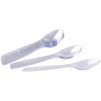 Ложка одноразовая столовая  180мм прозрачная, Комус, ПС, 50шт/уп
