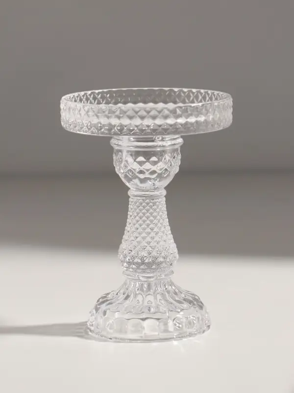 Подсвечник стекло  Подсвечник стекло "Монпелье" прозрачный d=8 см 8,8х8,8х12 см