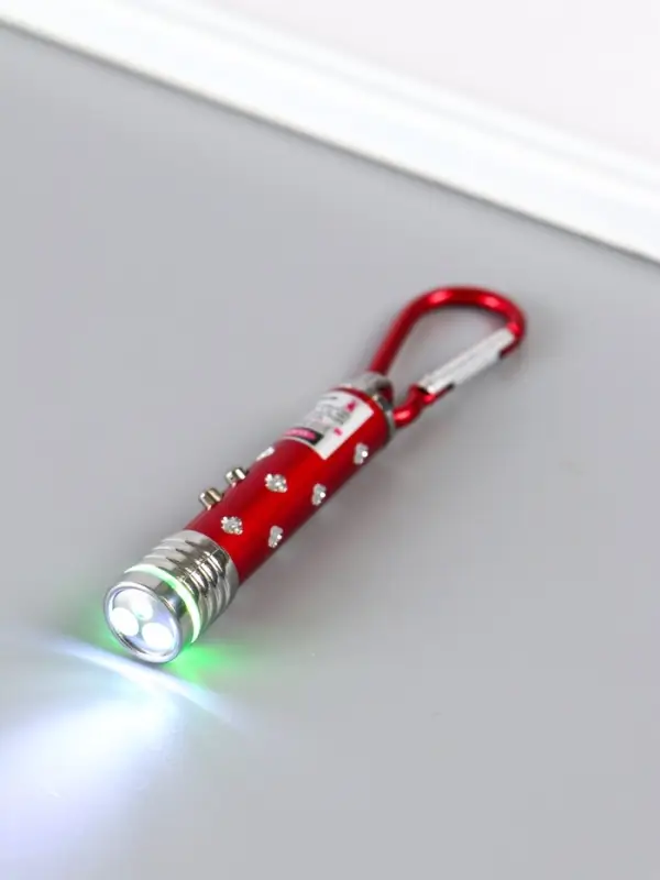 Фонарик-лазер брелок для ключей на карабине &laquo;Указка, с рисунком&raquo;, 2 режима, 7.5&times;1.5&times;1.5 см, МИКС