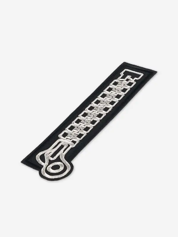 Термоаппликация «Молния с замком», 2.7×12 см, чёрная Термоаппликация «Молния с замком», 2.7×12 см, чёрная