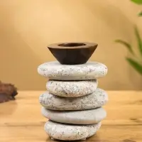 Подсвечник "Каменная башня" камень 10х10х13 см, цв. серый