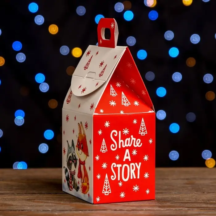 Подарочная коробка «Домик Поделись историей»,9.1×7×15.7 см Подарочная коробка «Домик Поделись историей»,9.1×7×15.7 см