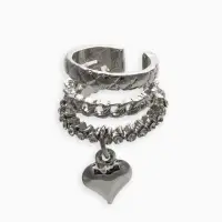 Кафф«Стиль» сердце, стеганое, белые в серебре Кафф«Стиль» сердце, стеганое, белые в серебре