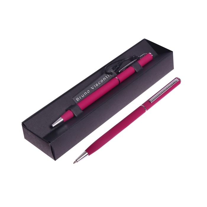 Ручка шариковая поворотная, 0.7 мм, Bruno Visconti Palermo, стержень синий, бордовый металлический корпус, в футляре Ручка шариковая поворотная, 0.7 мм, Bruno Visconti Palermo, стержень синий, бордовый металлический корпус, в футляре