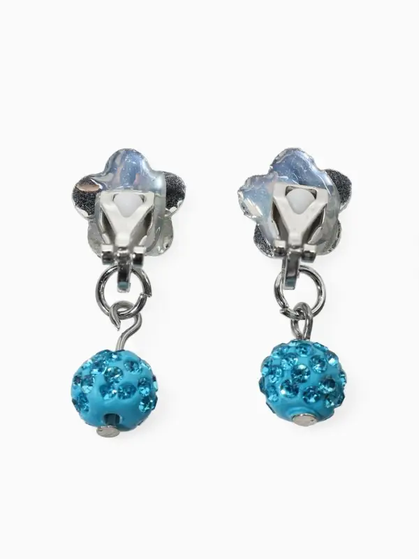 Серьги клипсы детские &laquo;Выбражулька. Шамбала и звездой кристалл&raquo;, голубые