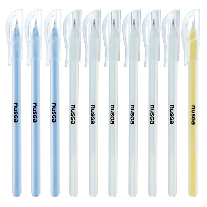 Набор ручек шариковых 10 штук Набор ручек шариковых 10 штук "ROUND", узел 0.7мм, чернила синие премиум, микс