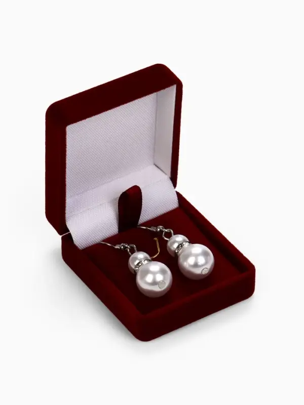 Футляр бархатный под серьги, кулон &laquo;Традиции&raquo;, 4.5&times;5&times;2 см, бордовый