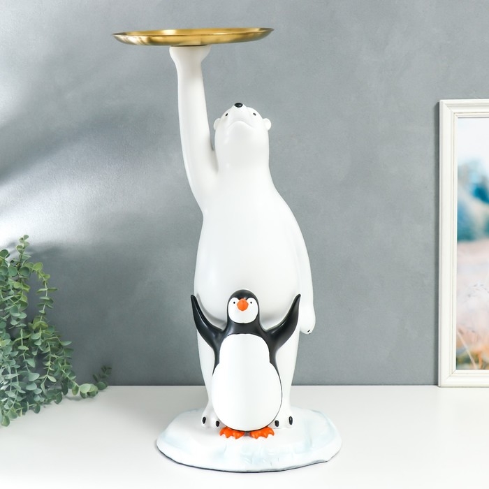 Сувенир полистоун подставка Сувенир полистоун подставка "Белый медведь и пингвин" 69х26х32 см
