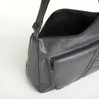 Сумка женская кросс-боди на молнии, 28&times;10&times;20 см, серая