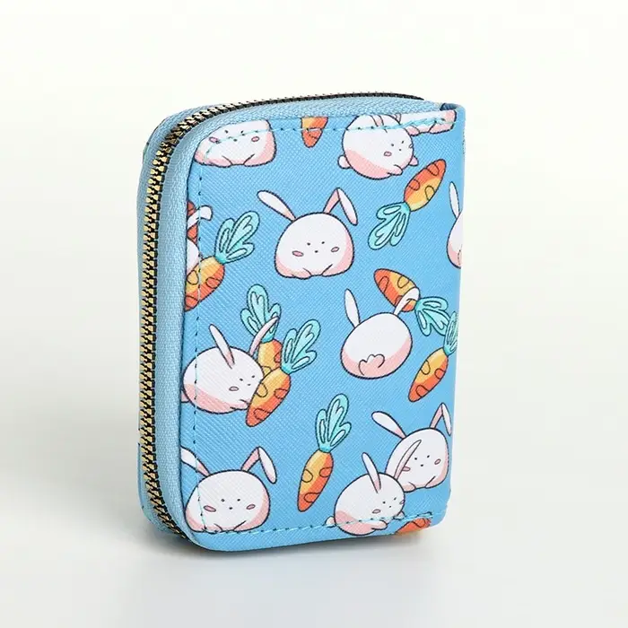 Кошелёк детский &laquo;Кролики&raquo;, на молнии, голубой