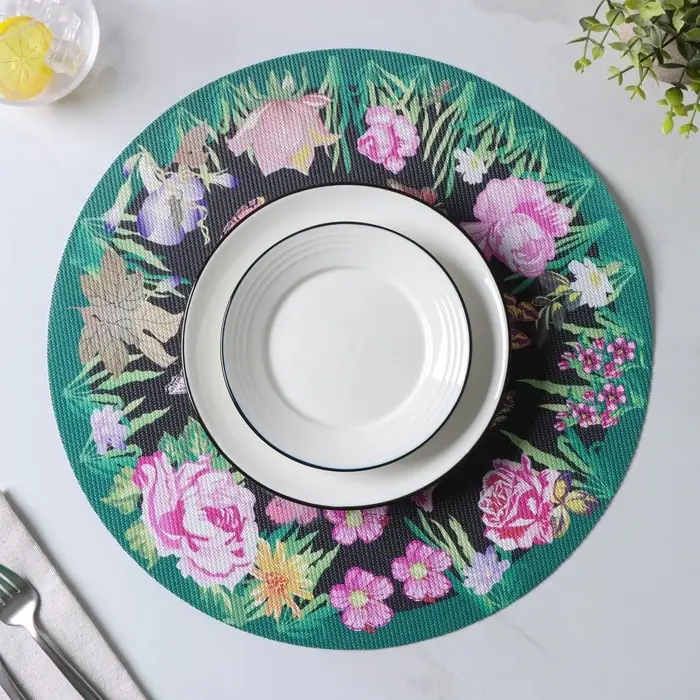 Салфетки сервировочные на стол Доляна &laquo;Роуз&raquo;, 4 шт., d=38 см