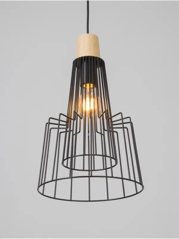 Светильник потолочный BayerLux &laquo;Крит&raquo;, 1&times;40 Вт, Е27, черный/коричневый, 25&times;25&times;37(137)см