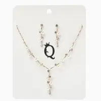 Набор 2 предмета: серьги, колье &laquo;Изумление&raquo;, ветвь, белый в золоте, 42 см