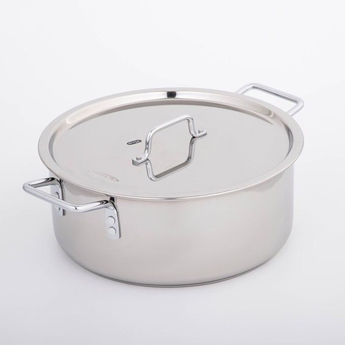 Кастрюля «Общепит», 12 л, d=35 см, h=14 см, металлическая крышка, с теплораспределительным слоем, индукция Кастрюля «Общепит», 12 л, d=35 см, h=14 см, металлическая крышка, с теплораспределительным слоем, индукция