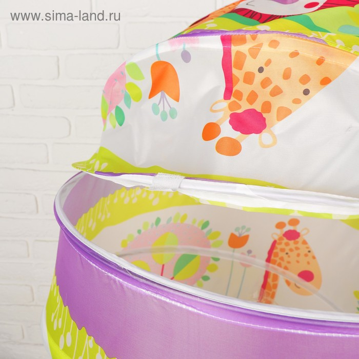 Корзина для игрушек на липучке большая  Корзина для игрушек на липучке большая "Джунгли" 60×60×80 см