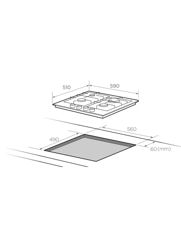 Встраиваемая газовая варочная панель MG606W