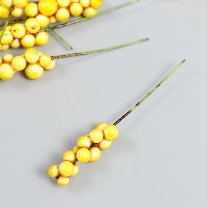 Декор для творчества Декор для творчества "Веточка с ягодами" жёлтый набор 10 шт 1х1х9 см