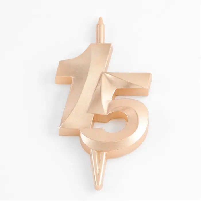 Свеча в торт &laquo;Юбилейная&raquo;, цифра 15, 10 см, шампань