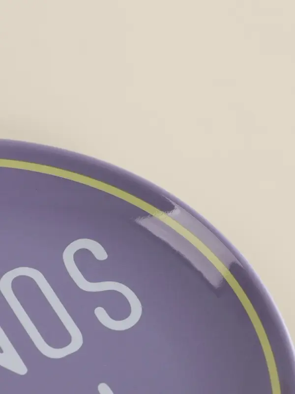 Тарелки SL Home &laquo;Уроки испанского: &iexcl;Hasta ma&ntilde;ana - Buenos dias&raquo;, d=22 см, набор 2 шт., фарфор, белые, фиолетовые