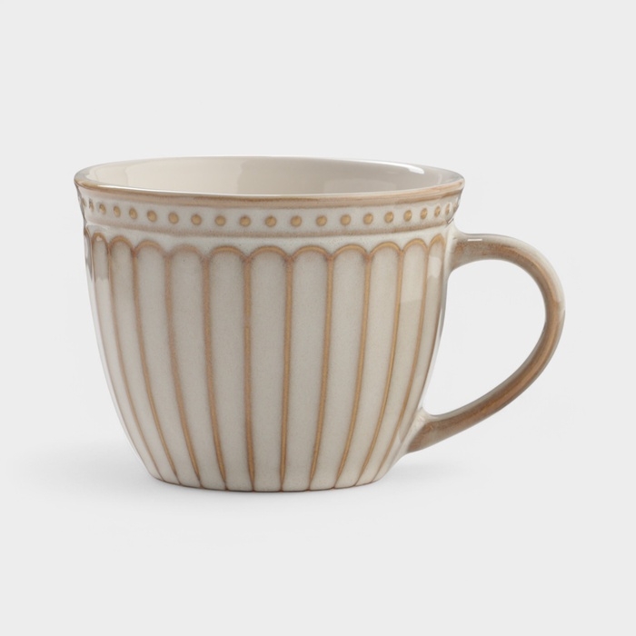 Чайная пара Доляна  Чайная пара Доляна "Винтаж" 250 мл блюдце 15х2 см, кружка 11,5х9х7 см, цвет бежевый