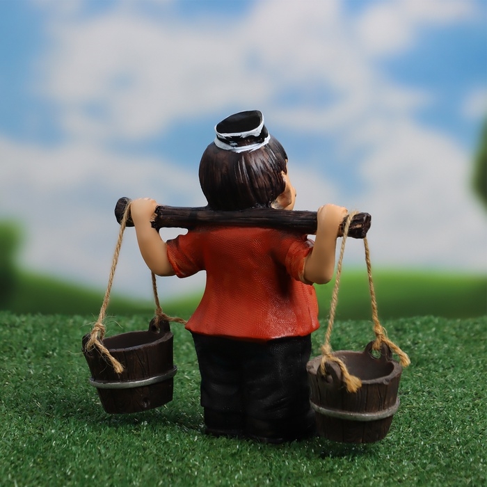 Садовая фигура  Садовая фигура "Дедушка с ведрами" 20х7х19см