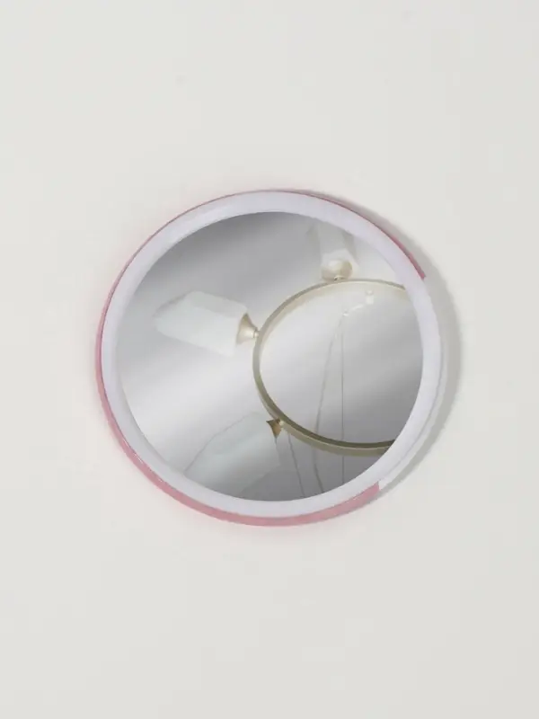 Зеркало карманное «Котик», d=7 см, розовое