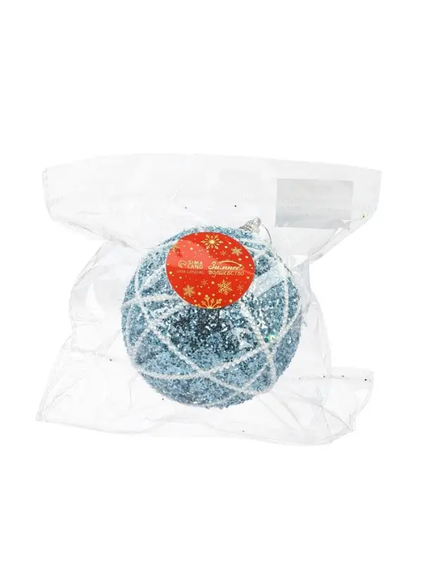 Ёлочный шар новогодний d=10 см «Карнавал» гламур, серебристо-синий Ёлочный шар новогодний d=10 см «Карнавал» гламур, серебристо-синий