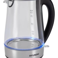 Чайник HYK-G8406 1.7л. 2200Вт прозрачный черный