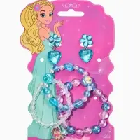 Комплект детский «Выбражулька» 4 предмета,3 браслета, 1 клипсы, единорог, сердце, цветной Комплект детский «Выбражулька» 4 предмета,3 браслета, 1 клипсы, единорог, сердце, цветной