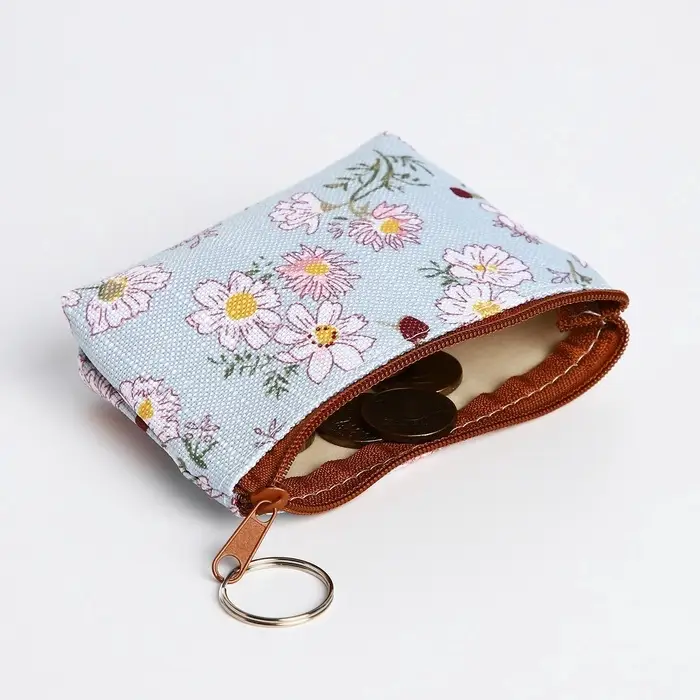 Кошелёк-монетница на молнии 12&times;1&times;9 см, с цветочным принтом, МИКС