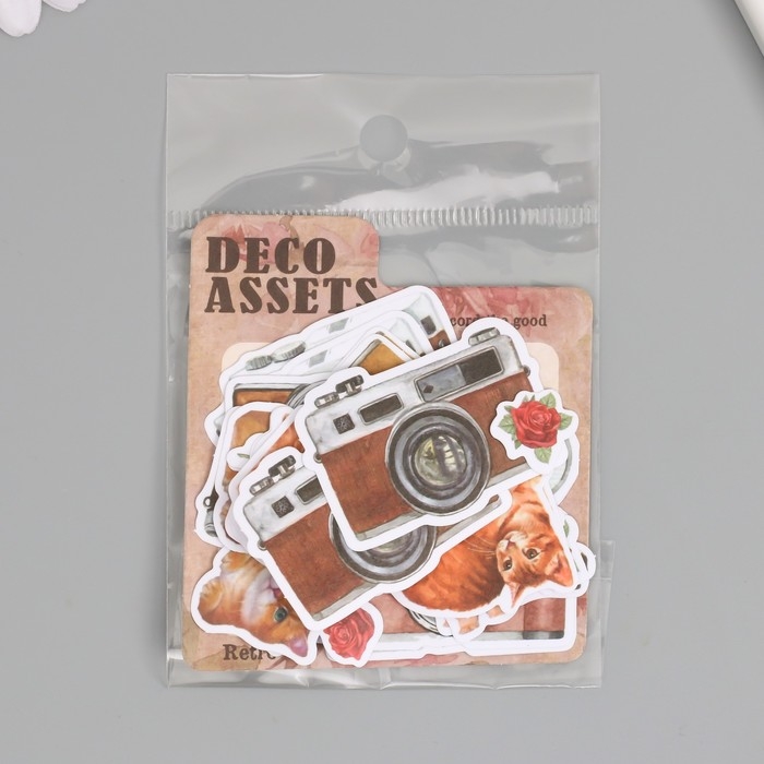 Наклейки для творчества Наклейки для творчества "Коты, красные розы и фото" 3,5х5 см набор 40 шт 9,4х8,4х0,5 см