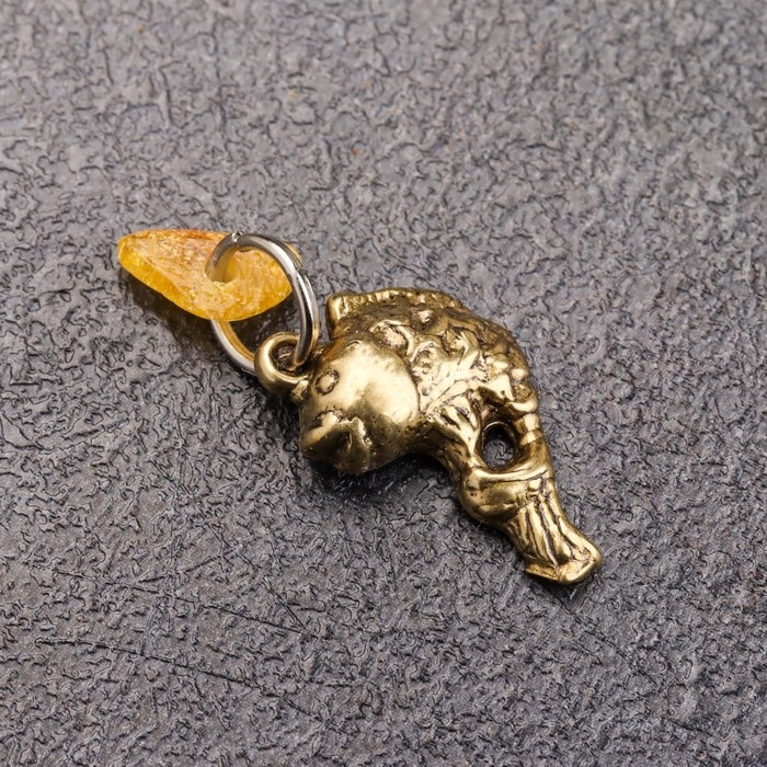 Брелок-талисман  Брелок-талисман "Рыбка", натуральный янтарь