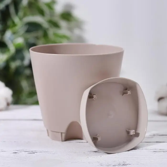 Горшок для цветов с прикорневым поливом Amsterdam, 0,65 л, цвет молочный шоколад Горшок для цветов с прикорневым поливом Amsterdam, 0,65 л, цвет молочный шоколад