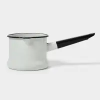 Ковш эмалированный, 1 л, без декора, белый