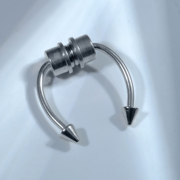 Пирсинг в нос (фейк для септума) со сменными насадками, на магните, L=12 мм, цвет серебро Пирсинг в нос (фейк для септума) со сменными насадками, на магните, L=12 мм, цвет серебро