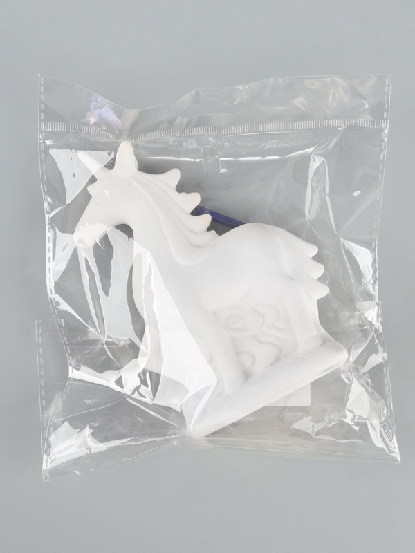 Копилка под роспись  Копилка под роспись "Единорог" с кистью