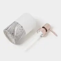 Аксессуары для ванной SAVANNA Stone gray, 4 предмета, дозатор для мыла 390 мл, 2 стакана, мыльница, белые