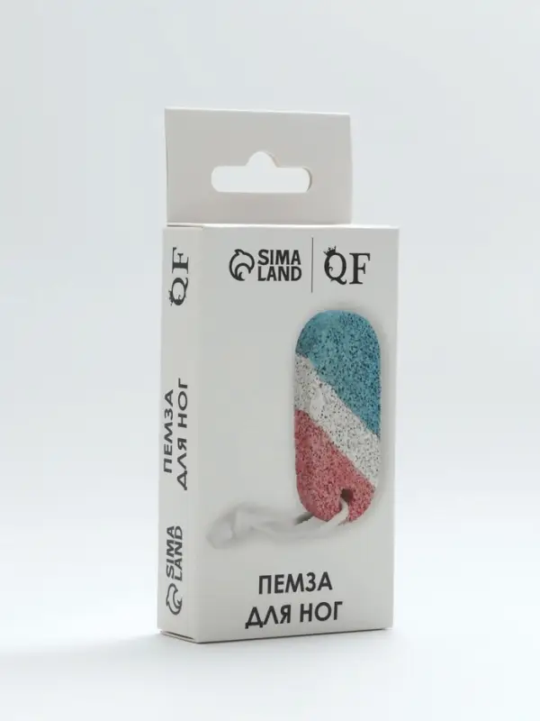 Пемза для педикюра, с подвесом, 9×4 см, в коробке, разноцветная