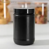 Банка стеклянная для сыпучих продуктов «Любовь на кухне», 660 мл, цвет чёрный Банка стеклянная для сыпучих продуктов «Любовь на кухне», 660 мл, цвет чёрный