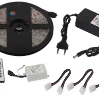 Комплект светодиодной ленты 14,4Вт/м 12В RGBК IP65 60LED/м 5050kit-14,4-60-12-IP65-RGB-5m