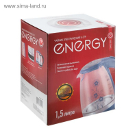 Чайник электрический ENERGY E-279, стекло, 1.5 л, 2200 Вт, голубой