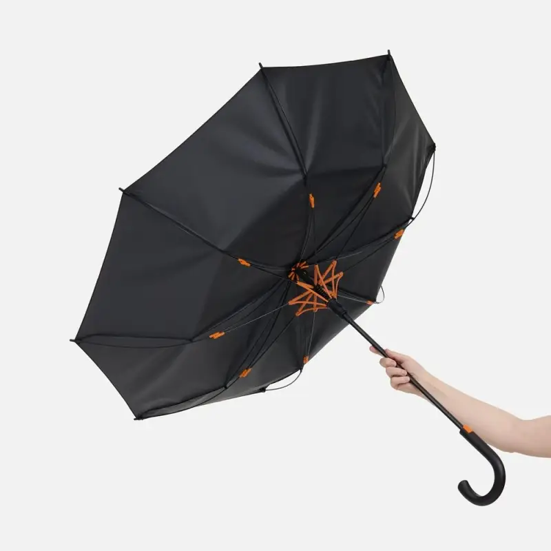 Зонт-трость Hidecolor с цветными спицами, оранжевый Зонт-трость Hidecolor с цветными спицами, оранжевый